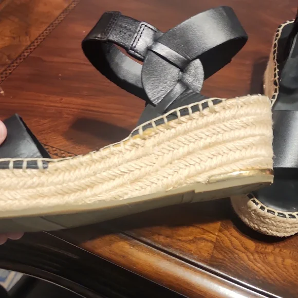 Franco Sarto Black Espadrille Wedges - Picture 4 of 10